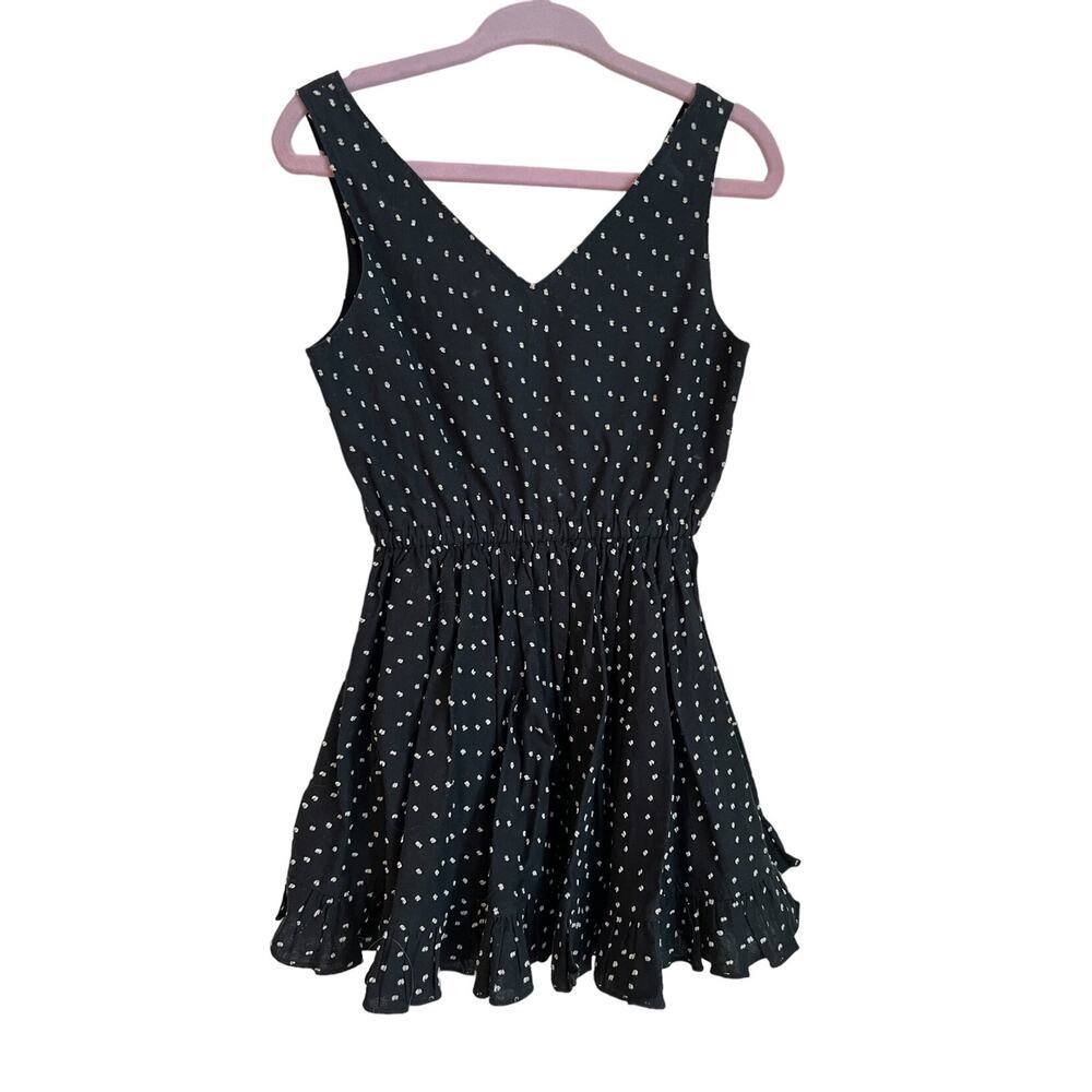 Scarlett Blooms Black Swiss Dot Dress